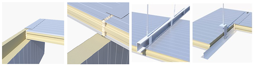 تفاصيل ألواح سقف Puf لنظام سقف غرفة التخزين البارد 2